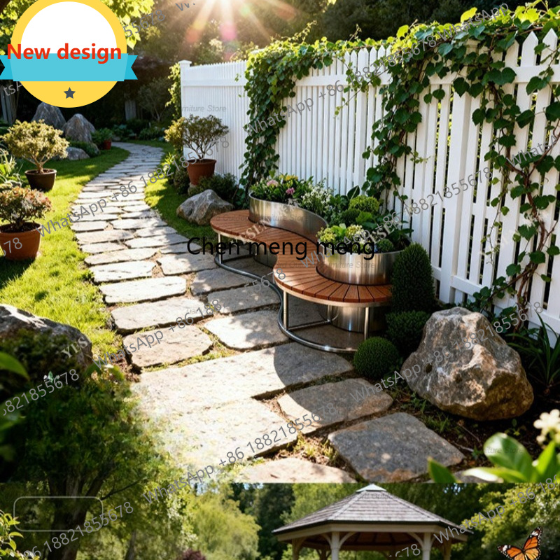 Garden Bench Metal - Caixa de Flores em Aço Inoxidável