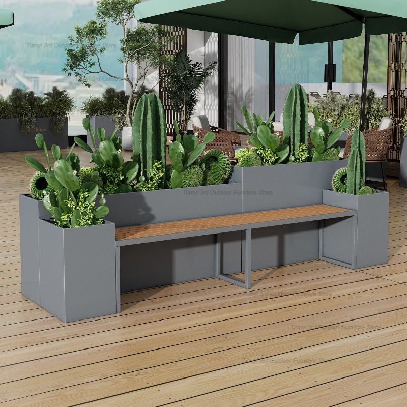Garden Bench Metal - Banco Jardineira Nórdico de Aço Inoxidável,