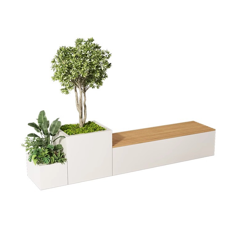 Garden Bench Metal - Banco de Metal Combinado com Vaso