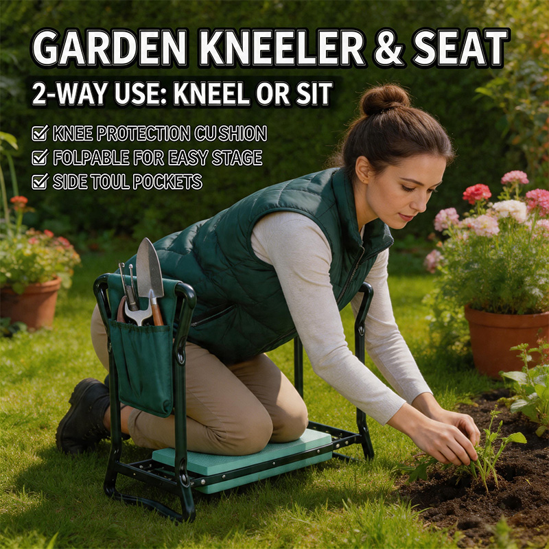 Garden Bench Metal - Assento Dobrável para Jardim com Almofada
