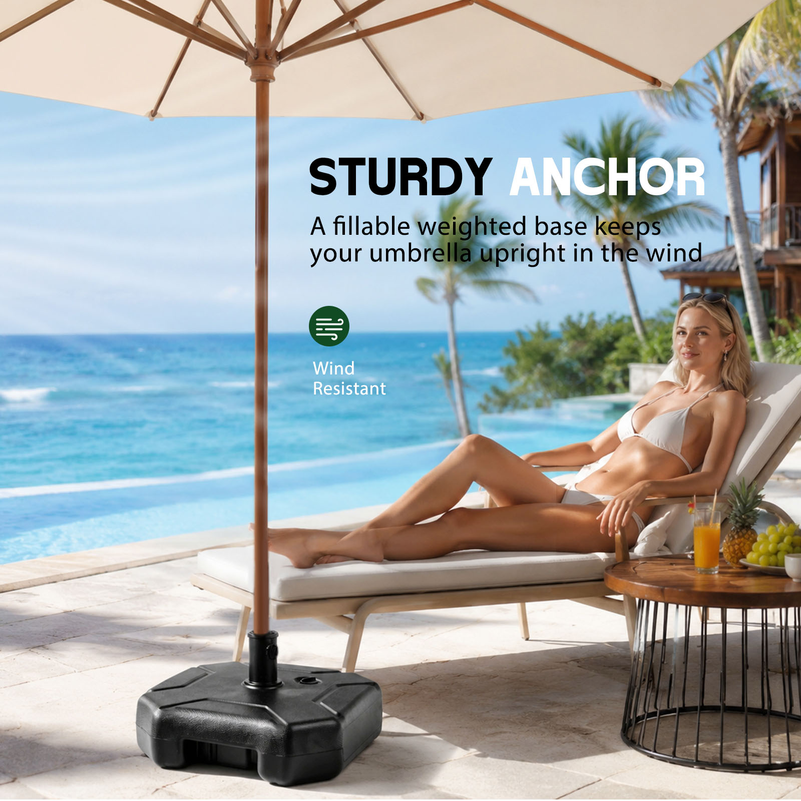 Base para Guarda-Sol de Pátio  - Outdoor Furniture With Umbrella avaliação e preço