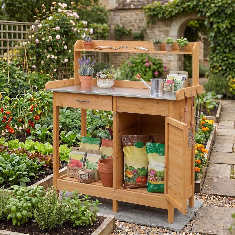 Mesa de Jardinagem Externa de  - Garden Bench Metal avaliação e preço