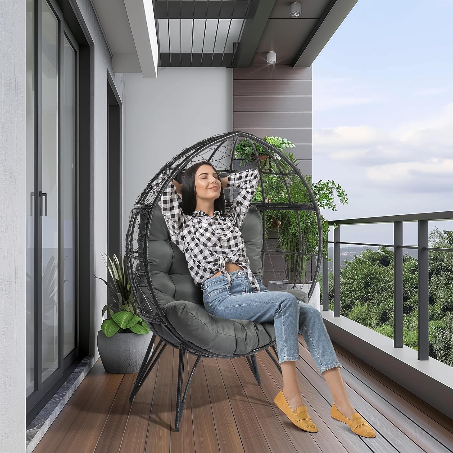 Cadeira de Ovo Grande de Vime  - Outdoor Furniture Egg Chair avaliação e preço