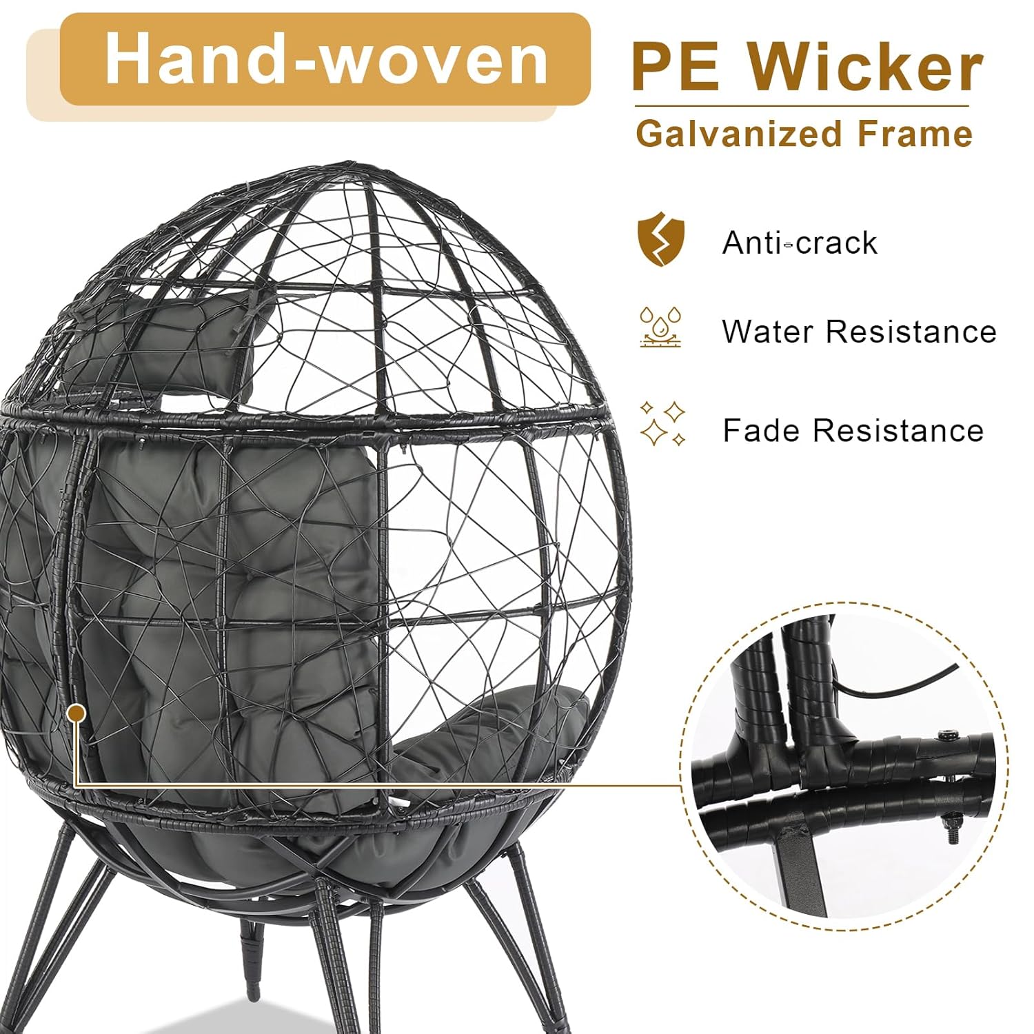 Cadeira de Ovo Grande de Vime  - Outdoor Furniture Egg Chair avaliação e preço