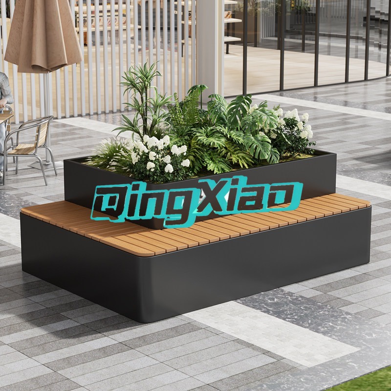 Banco de exterior com vaso int - Garden Bench Metal avaliação e preço