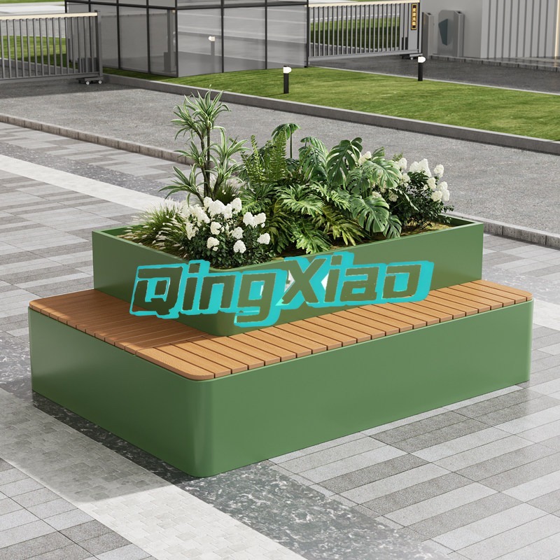 Banco de exterior com vaso int - Garden Bench Metal avaliação e preço