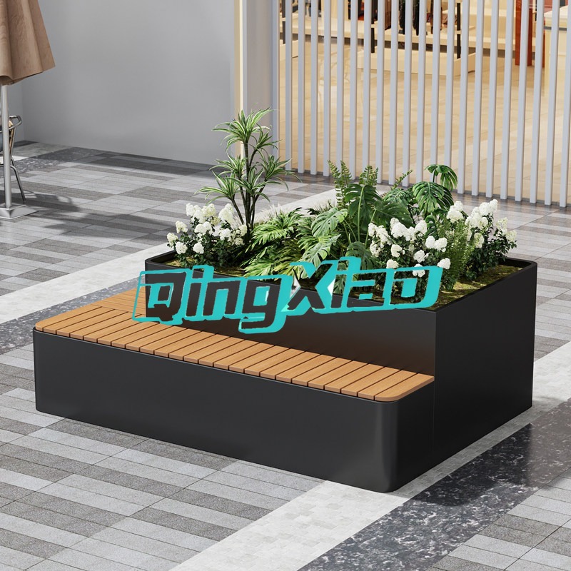 Banco de exterior com vaso int - Garden Bench Metal avaliação e preço