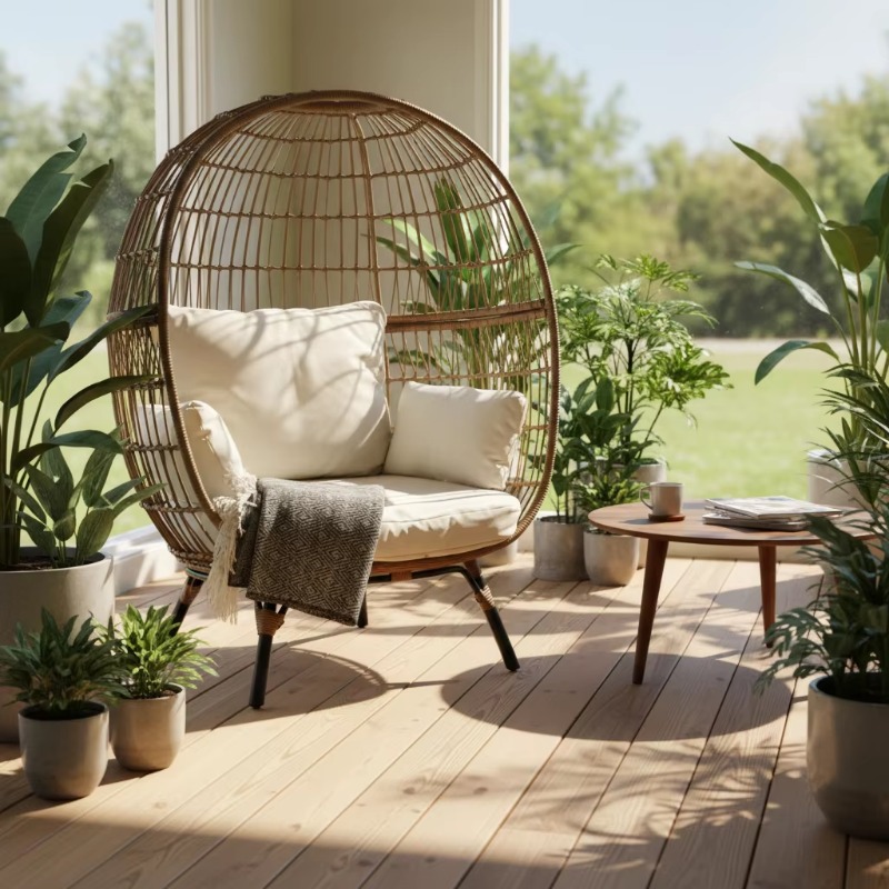 Cadeira de ovo de vime de alta - Outdoor Furniture Egg Chair avaliação e preço